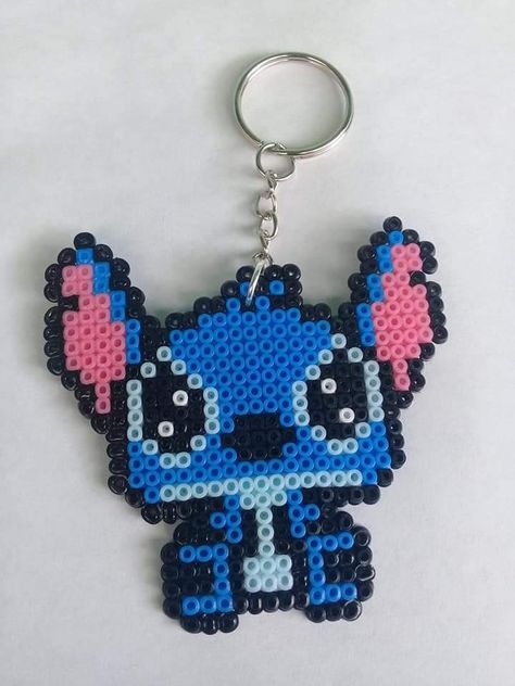 Perler Beads Stitch, Stitch Perler Bead Pattern, Stitch Perler Beads, Hama Beads Disney, Hama Disney, Beads Stitch, ليلو وستيتش, Lilo Und Stitch, Crochet Ornament Patterns