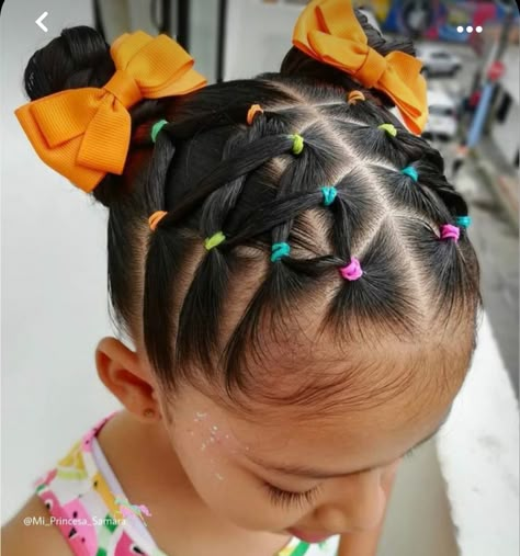 Easy Rubber Band Hairstyles, Rubber Band Hairstyles For Kids, Toddler Hairstyles Girl Fine Hair, Band Hairstyles, Baby Girl Hairstyles Curly, Easy Toddler Hairstyles, Rubber Band Hairstyles, Cute Toddler Hairstyles, Easy Little Girl Hairstyles