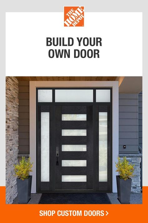 Choose from thousands of customizable styles you won’t find in store when you shop for your next door project at homedepot.com. Get a new front door, upgraded storm door or hidden bookcase door with personalized touches for endless combinations. Choose your own door color, door material, swing direction, glass design and more custom options to fit your unique style. For all your millwork projects, find stylish doors at The Home Depot. Doors are regional and vary based on location. Single Front Door Ideas, Home Depot Doors, Hidden Bookcase, Color Door, Modern Entrance Door, House Makeovers, Bookcase Door, Stylish Doors, Door Design Modern