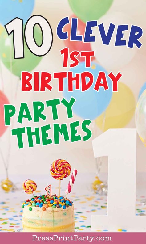 Fun 1st Birthday Themes, Clever First Birthday Theme, One Party Themes, Theme For 1st Birthday Boy, Ideas For 1st Birthday Boys, 1 Year Party Ideas, Birthday Boy 1st Birthday Ideas, 1sr Birthday Party Themes, First Birthday Pun Themes