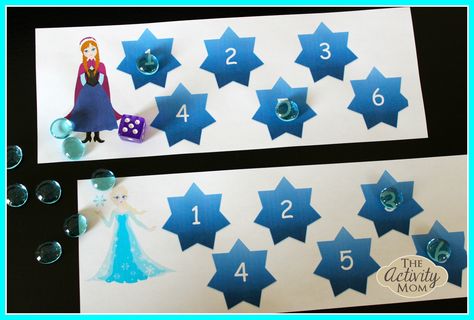 Frozen is still the favorite movie of the year at my house! This Frozen themed dice game was a huge hit too!  Frozen Themed Dice Game M Frozen Classroom, Frozen Activities, Frozen Movie, Free Printable Activities, Frozen Themed, Frozen Theme, Number Recognition, Printable Activities For Kids, Preschool Theme