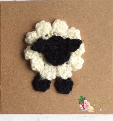 Crochet Sheep Applique Free Pattern, Crochet Black Sheep, Crochet Sheep Applique, Newby Hall, Easter Bunny Crochet Pattern, Sheep Cards, Crochet Hedgehog, Sewing Tape Measure, Crochet Sheep