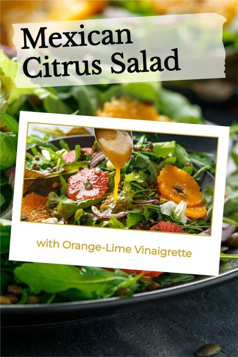 Mexican Citrus Salad with Orange-Lime Vinaigrette Recipe Moroccan Chickpea Salad, Citrus Salad Recipes, Salad With Citrus, Dairy Free Salads, Zesty Salad, Mexican Salads, Citrus Vinaigrette, Salad With Avocado, Poppy Seed Dressing