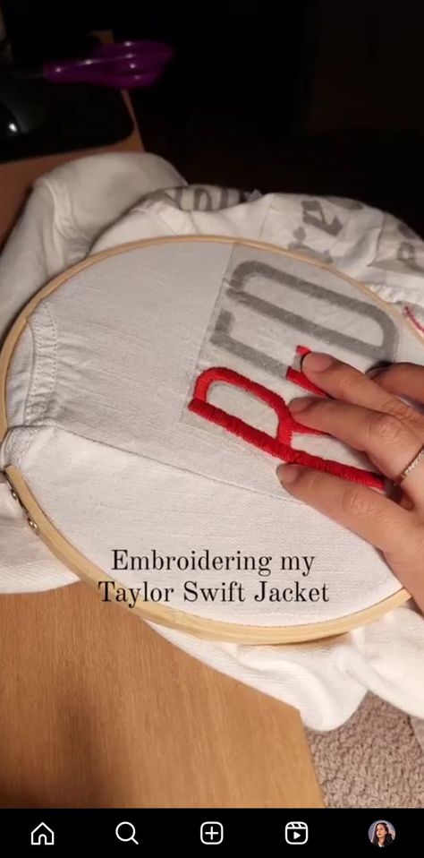 Taylor Swift: The Eras Tour DIY Embroidered Jacket Taylor Swift Eras Tour Jean Jacket, Taylor Swift Jacket Diy, Embroidered Jacket Diy, Eras Tour Diy, Embroidered Taylor Swift, Eras Tour Jacket, Taylor Swift Jacket, Red Album, Diy Jacket