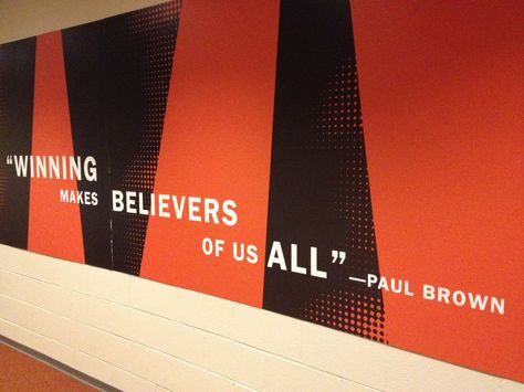 "Winning Makes Believers of Us All..." - Paul Brown Bengals Bedroom, Football Themed Room, Sports Den, Cincinnati Bengals Football, Paul Brown, Bengals Football, Football Stuff, Bathroom Themes, Man Room