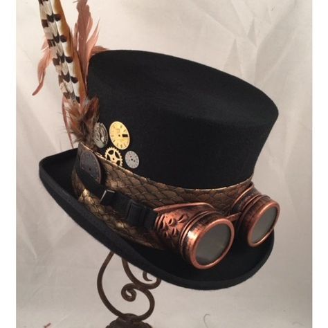 STEAMPUNK TOP HATS Steampunk Shop Black Top Hats Copper | Etsy Top Hat Drawing, Wedding Top Hat, Top Hat Costume, Steampunk Hats, Top Hats For Women, Steampunk Shop, Diy Steampunk, Steampunk Black, Steampunk Top