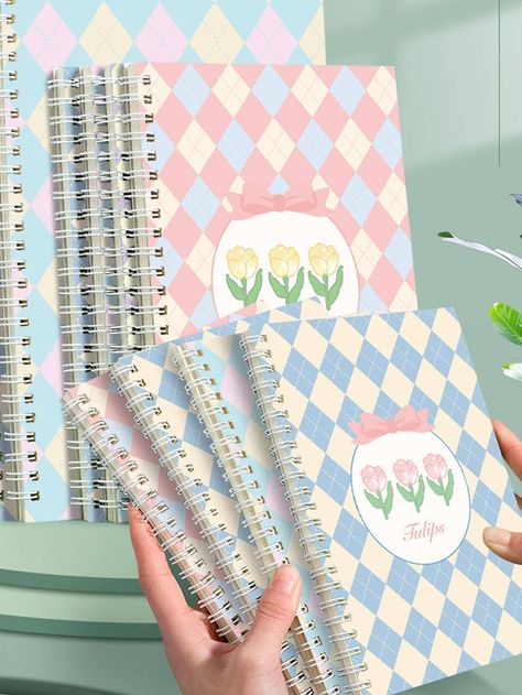 Multicolor  Collar  Paper   Embellished   Notebooks & Writing Pads Notebook Cute Aesthetic, Cute Stationery Notebooks, Kawaii School Supplies Notebooks, Note Book Aesthetic, Kawaii Stationery Notebooks, Cute Notebooks For School, Notebooks School, Aesthetic Notebooks, Notebook For School