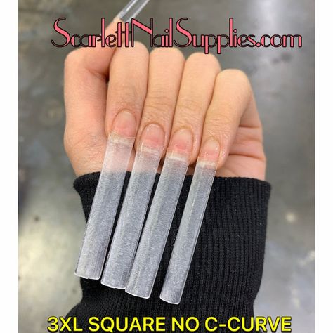 Coffin Tips Nails, Nails Long Tapered Square, Square Nail Tips, Fake Acrylic Nails, Long Nail Art, Long Square Nails, Tapered Square Nails, Curved Nails, Square Nail