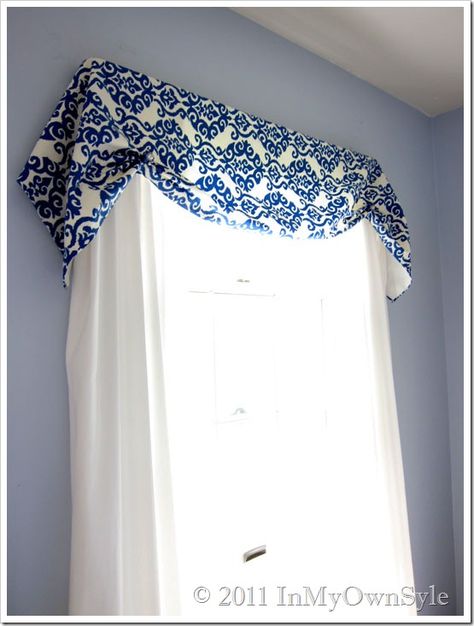 no-sew-window-valance No Sew Valance, Diy Valance, Diy Window Treatments, No Sew Curtains, Valance Window Treatments, Diy Window, Window Valance, Diy Curtains, Valances