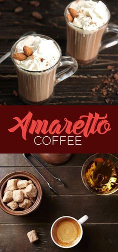 Barista Drinks, Coffee Drinks Recipes, Amaretto Drinks Recipes, Amaretto Coffee, Alcoholic Coffee, Speciality Coffee Recipes, Alcoholic Coffee Drinks, Amaretto Recipe, Amaretto Drinks