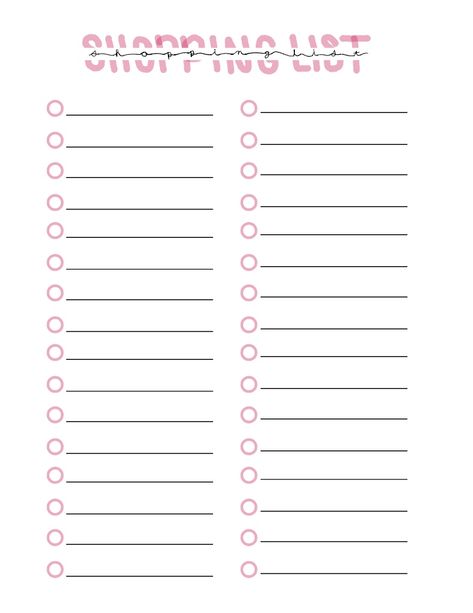 Pink Shopping List - Notability Gallery Aesthetic Shopping List, Pink Shopping, Aesthetic Shopping, School Study Ideas, Girl Shopping, Study Ideas, School Study, Good Notes, Shopping List