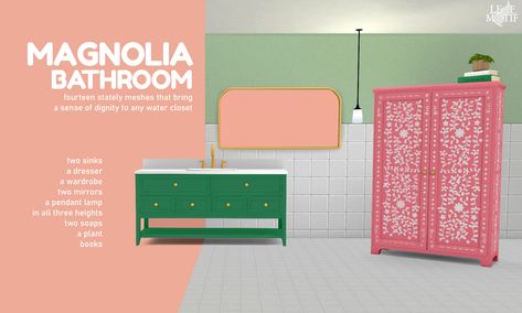 Magnolia Bathroom, Sims 4 Build Mode, Painted Mailboxes, Build Buy Cc, New Step, Shaker Style Cabinets, Furniture Cc, The Sims Mods, Sims 4 Mods Cc