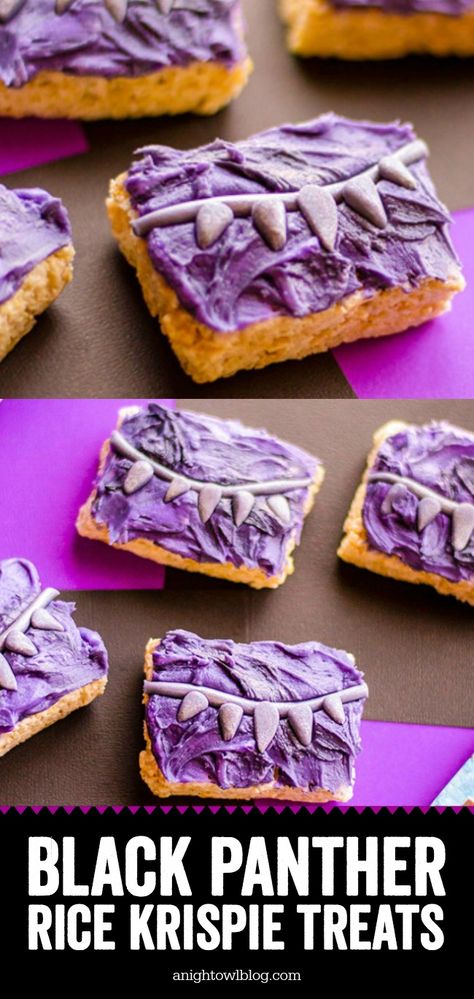 Black Panther Party Snacks, Batgirl Party, Black Panther Birthday, Disney Inspired Recipes, Rice Cereal Treats, Disney Inspired Food, Black Panther Movie, Marvel Party, Popular On Pinterest