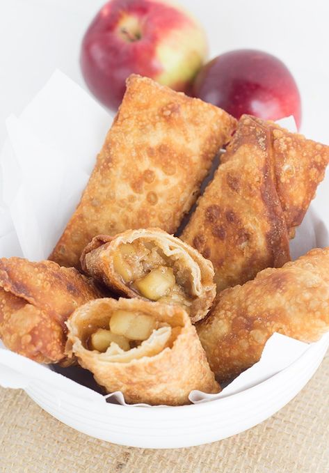 Apple Crisp Egg Rolls Envy Apples, Wrapper Recipes, Salty Sweet Snacks, Fried Dessert, Caramel Dip, Hosting Website, Canned Biscuits, Egg Roll Wrappers, Egg Roll Recipes