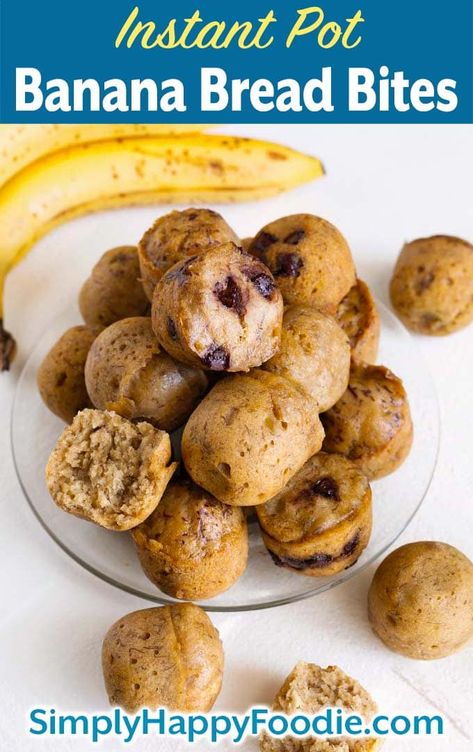 Instant Pot Banana Bread Bites Banana Instant Pot Recipes, Instant Pot Banana Recipes, Instapot Banana Recipes, Instant Pot Egg Mold Recipes, Instapot Egg Bite Mold Recipes, Instant Pot Bites, Instapot Egg Bites, Instapot Breakfast Recipes, Egg Bites Instant Pot