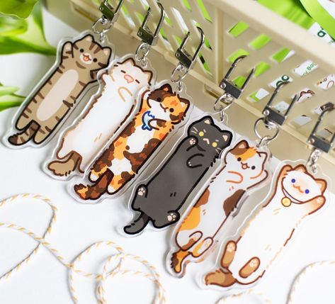 Cat Tortoiseshell, Void Cat, Charm Ideas, Shrink Paper, Brown Tabby, Long Cat, Mystery Bag, Acrylic Keychains, Artist Alley