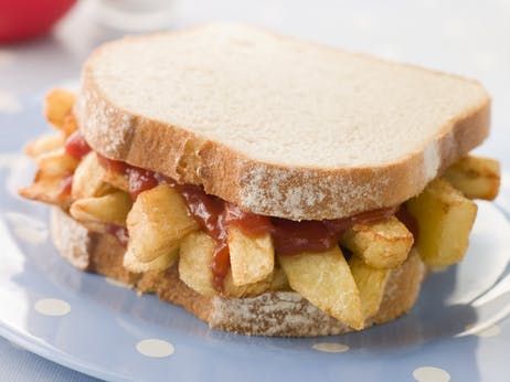 9 Delightfully Weird British Dishes You Need to Try | Kitchn Irish Bacon, Chip Butty, Food Poverty, Irish Recipes Traditional, High Carb Diet, Hp Sauce, Best Protein Bars, Types Of Sandwiches, British Dishes