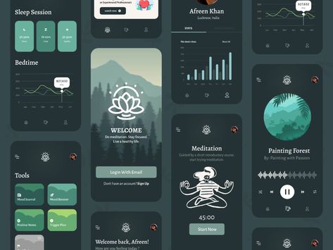 Medic Meditation App 🧘‍♀️ by Salman Khan on Dribbble Yoga Icon, Fitness Tracker App, App Design Trends, Meditation Images, Mindfulness App, Icon Images, Web Design Gallery, Meditation App, Ui Design Trends