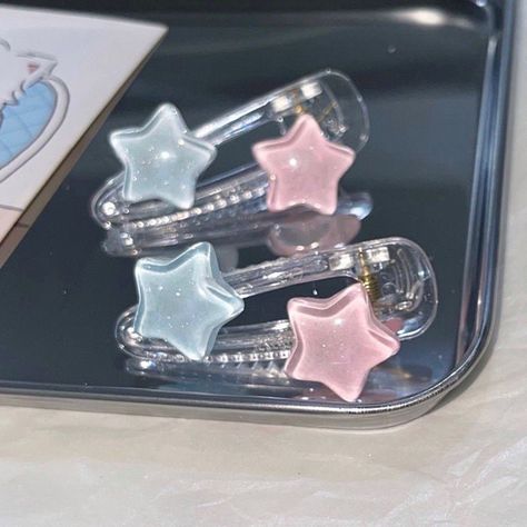 Star Hair Pins, Hello Kit, Hair Accessories Collection, Star Hair, Kawaii Accessories, Jewelry Accessories Ideas, Girly Accessories, Mua Sắm, Blue Star