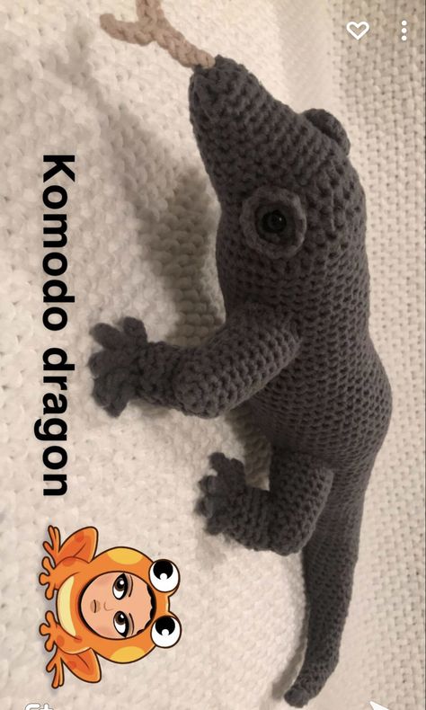 Crochet Komodo Dragon, Dragon Crochet Pattern Free, Dragon Crochet Pattern, Dragon Crochet, Komodo Dragon, Komodo, Pattern Free, Free Crochet Pattern, Crochet Projects