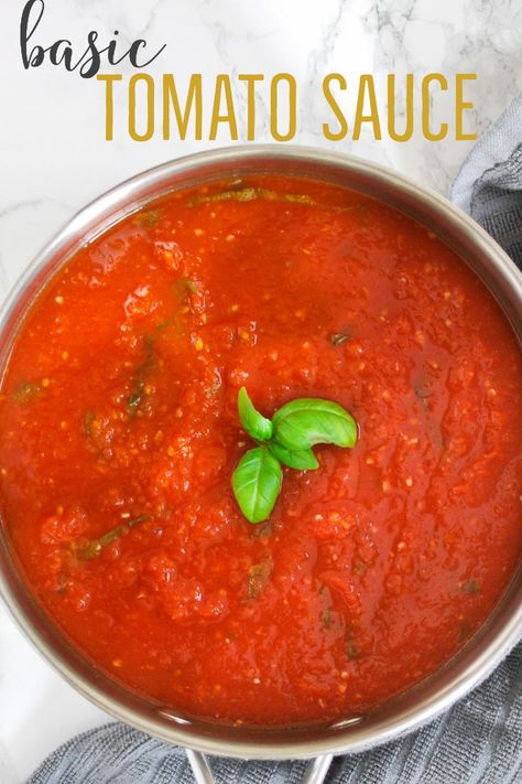 Vegetarian Tomato Sauce, Quick And Easy Tomato Sauce, Simple Tomato Sauce Recipe, Simple Homemade Tomato Sauce, Quick Homemade Tomato Sauce, Fast Tomato Sauce, Tomatoe Sauce Based Recipes, Home Made Red Sauce, Home Made Tomato Pasta Sauce