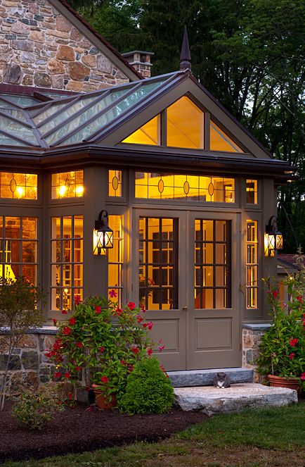 Conservatory Gable Conservatory Front Of House, Conservatory Entrance To House, Conservatory Kitchen Extension, Home Conservatory, Conservatory Kitchen, Conservatory Design, Storybook House, Mud Room Entry, Storybook Homes