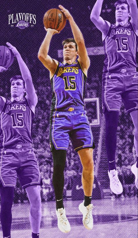 Austin Reaves, Lakers Wallpaper, Kobe Bryant Poster, Lakers Shirt, Ball Aesthetic, Lakers Basketball, Sports Design Inspiration, Nba Wallpapers, Basketball Wallpaper