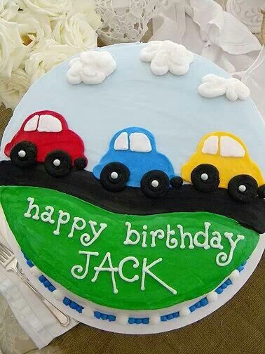 Car Theme Cake Design, Car Cake Design, Cars Cake Buttercream, Car Design Cake, Cake Designs Car Theme, Simple Car Cake, Vehicle Cakes For Boys, Car Theme Cake For Kids, Car Sheet Cake