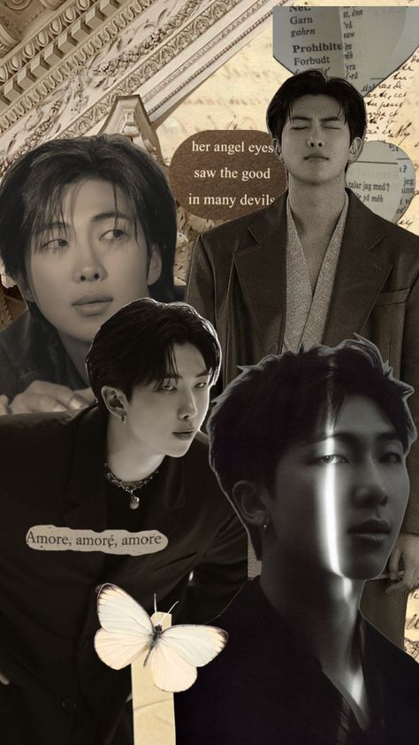 #namjoon #kimnamjoon #btsarmy #rm #btsrm #kpop #wallpaper Namjoon Collage Aesthetic, Rm Collage Wallpaper, Namjoon Collage Wallpaper, Kim Namjoon Collage, Rm Collage Aesthetic, Kim Namjoon Aesthetic Wallpaper, Rm Fan Art, Rm Wallpaper Aesthetic, Rm Collage