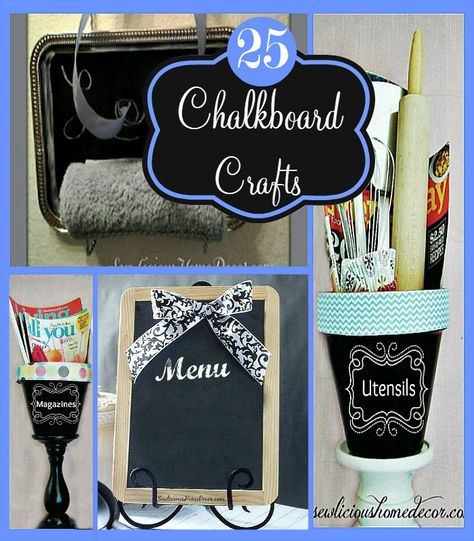 25 Best DIY Chalkboard Paint Crafts at sewlicioushomedecor.com Paint Craft Ideas, Diy Chalkboard Paint, Chalkboard Crafts, Chalkboard Diy, Free Sewing Tutorials, Chalkboard Projects, Paint Diy Crafts, Board Paint, Paint Crafts