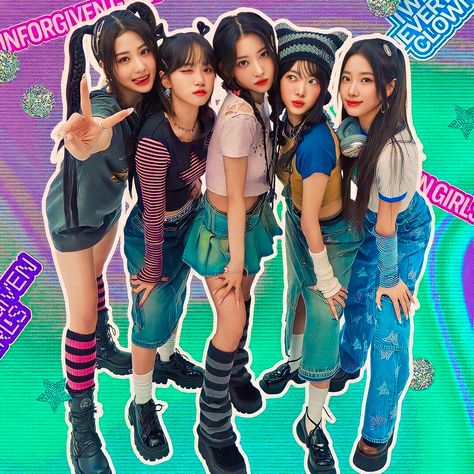 Le Sserafim Unforgiven, Vocal Training, Song One, Blue Flames, Pop Design, Album Design, Group Photos, Kpop Girl Groups, Album Covers