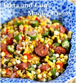 The Domestic Curator: Okra and Corn Maque Choux Okra Dishes, Okra Vegetable, Succotash Recipe, Okra Recipe, Okra And Tomatoes, Okra Recipes, Cajun Dishes, Southern Recipes Soul Food, Creole Recipes