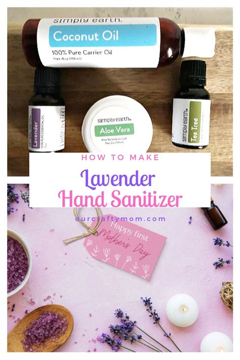 Diy Hand Sanitizers, Lavender Hand Sanitizer, Hand Sanitizer Recipe, Diy Lavender, Easy Mother's Day Crafts, Mother's Day Printables, Homemade Ideas, Sweet Gift Ideas, Bath Bomb Recipes