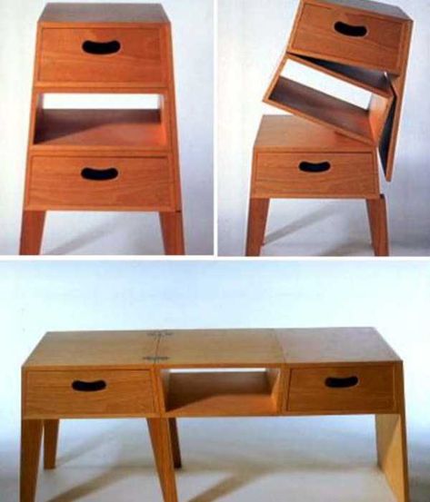 If you live in a tiny apartment these space-saving furniture design ideas  might come in handy. Glamping Furniture Ideas, Metamorphic Furniture, Foldable Cabinet, Foldable Furniture, Transforming Furniture, Multipurpose Furniture, Convertible Furniture, Design Page, Versatile Furniture