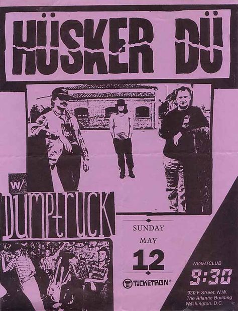 Punk Poster Design, Punk Typography, Punk Rock Posters, Husker Du, Grunge Posters, Hardcore Music, Punk Poster, Promotional Poster, Music Flyer