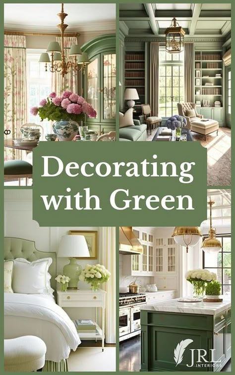 Decorating With Green, Green Room Decor, Makeover Kitchen, Green Interior Design, Interior Design Per La Casa, Kitchen Organisation, Inspiration Kitchen, Storage Kitchen, Island Kitchen