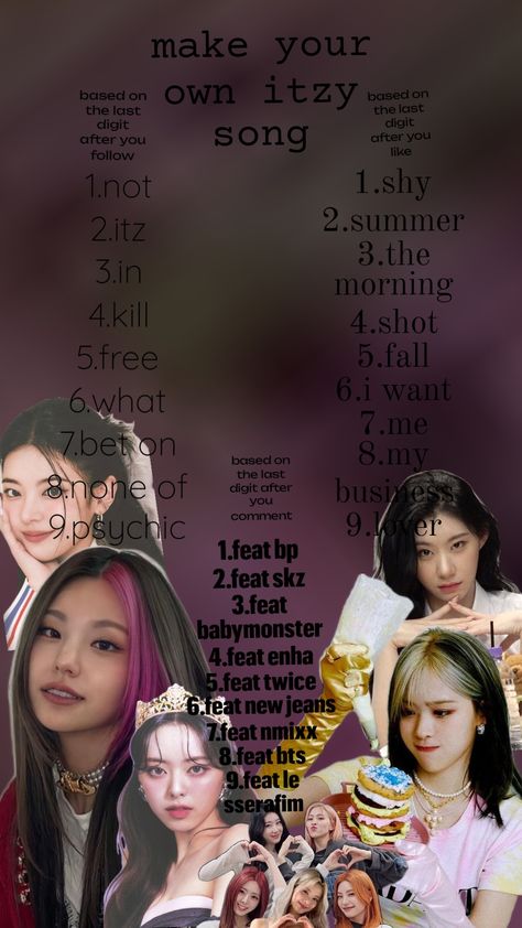 make your own itzy song!!!🎵 Itzy Songs, Favourite Song, Psychic, Make Your Own, Make Your, Songs, Make It Yourself, Pins