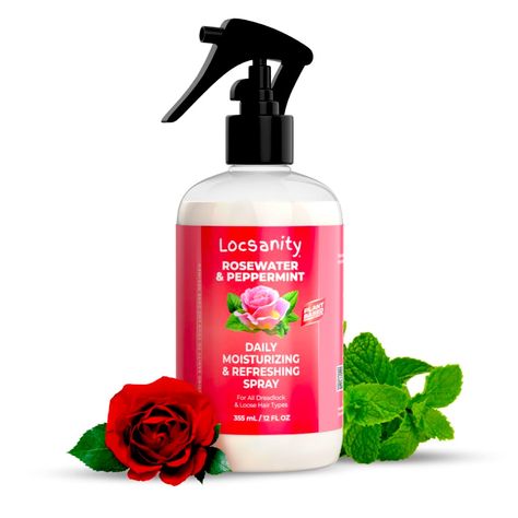 Locsanity Daily Moisturizing Refreshing Spray - Rose Water And Peppermint Hair Scalp Moisturizer For Locs And Dreadlocks (12oz) Bring Your Locs Back To Life - This Loc Moisturizer Spray Effectively Hydrates And Strengthens The Hair While Nourishing The Scalp. It Provides Daily Moisture For Your Locs As Well As Helps Prevent Buildup, Brittle Locs And Hair Damage. Refresh And Protect Your Scalp And Hair - Unlike Other Loc Hair Care Products, This Rose Water Spray For Locs Provides Maximum Nourishm Spray For Locs, Loc Hair Care, Peppermint Hair, Rose Water Spray, Scalp Moisturizer, Hair Damage, Itchy Scalp, Dull Hair, Hair Scalp