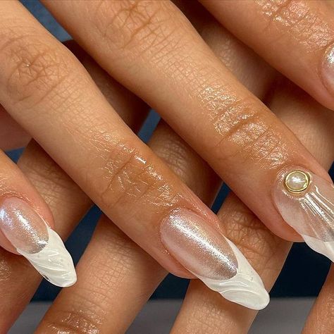 3d White Nails, White Swan Nails, White 3d Nails, Swan Nails, Instagram White, White French, Fall Nails, 3d Nails, Artist On Instagram