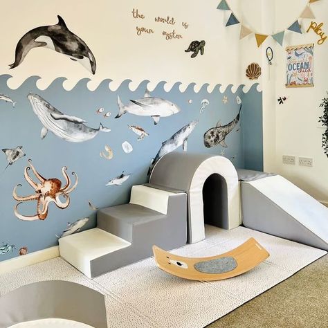 Sea Bedrooms, Handmade Bunting, Ocean Bedroom, Ocean Themed Bedroom, Animal Bedroom, Newborn Room, Kids Shared Bedroom, Boy Toddler Bedroom, Ocean Room