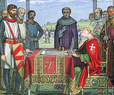 Donald Trump signs the Magna Carta - #DonaldTrump Hijacks Historical Moments #Photoshop #design by Stevenphillips23 Eleanor Of Aquitaine, Ancient Writing, King John, Magna Carta, History Of England, Ancient Origins, English History, British History, Founding Fathers