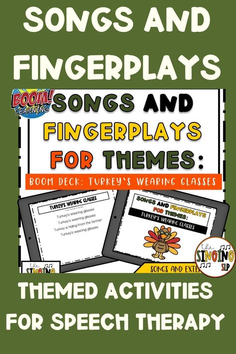 This song and fingerplay is a great addition to your circle time routine. Add this to your November Thanksgiving speech therapy plan. Sing this to the tune of the familiar nursery rhyme "Farmer In The Dell" with lyrics, imitation actions, and extension activities included. Use the Boom deck for an engaging lesson targeting attributes and adjectives. Circle Time Routine, Circle Time Activity, Where Is Thumbkin, Thanksgiving Speech, Functional Language, Turkey Songs, Farmer In The Dell, Food Lessons, Thanksgiving Songs