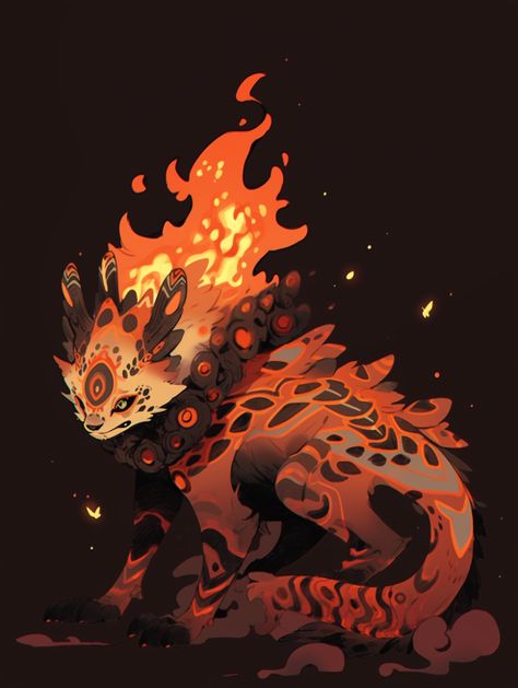 Salamander Dragon, Fire Salamander, Dragon Fire, Creatures Art, Fantasy Beasts, Fantasy Creatures Art, Fire Dragon, Creature Concept, Monster Hunter