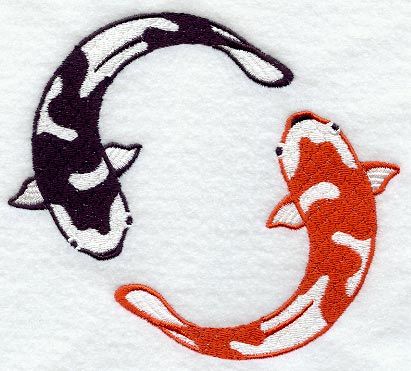 Embroidery Coy Fish, Koi Fish Hoodie, Koi Embroidery Patterns, Embroidered Koi Fish, Koi Fish Embroidery Pattern, Koi Fish Circle, Koi Embroidery, Koi Fish Embroidery, Fish Circle