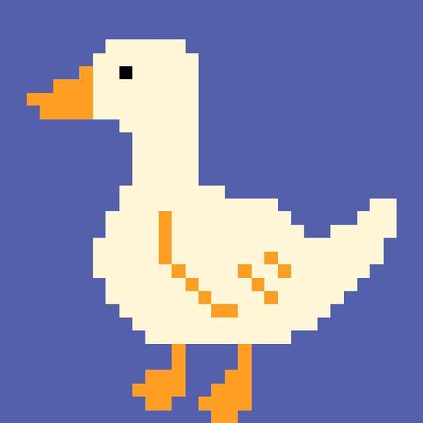 Goose Pixel Art, on ArtStation at https://www.artstation.com/artwork/39xnBv Goose Pixel Art, Pixel Chicken, Beads Ideas, Melty Beads, Alpha Patterns, Hama Beads, Perler Beads, Pixel Art, Cross Stitch