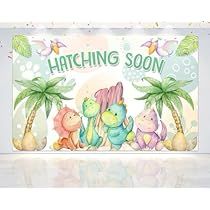 Hatching Soon Baby Shower Ideas, Dinosaur Backdrop, Prehistoric Party, Scene Setting, Girl Dinosaur, Baby Shower Decoration, Dinosaur Baby Shower, Boy Baby Shower Themes, Baby Dinosaurs