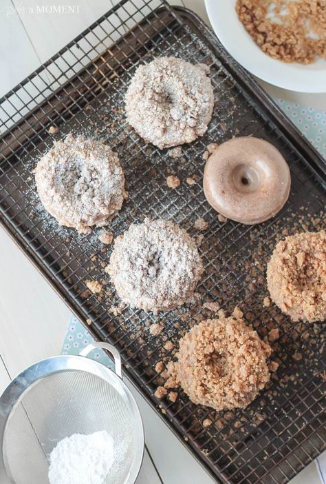 Homemade Crumb Donuts | Baking a Moment Crumb Donut, Star Donuts, Donut Pan, What's For Breakfast, Baked Donuts, Cake Donuts, Donut Recipes, No Bake Treats, Beignets