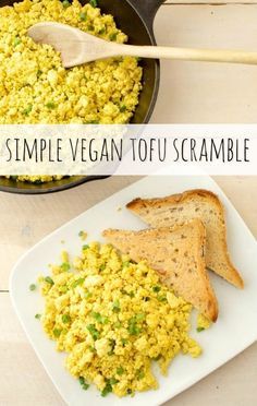 This simple vegan tofu scramble requires only 6 ingredients making it a breeze to prepare. Serve it at your next weekend breakfast or brunch for a healthier alternative to eggs! gluten-free via @WYGYP Vegan Tofu Scramble, Tofu Scramble Vegan, Vegetarian Ideas, Vegan Tofu, Tofu Scramble, Vegan Eggs, Weekend Breakfast, Tofu Recipes, Vegan Breakfast Recipes