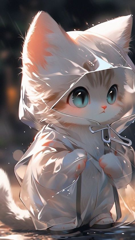 Girl Chibi, Kawaii Cat Drawing, Anime Show, Images Kawaii, Cute Animal Clipart, Cute Cat Wallpaper, Cute Animal Drawings Kawaii, Cute Animals Images, Anime Animals