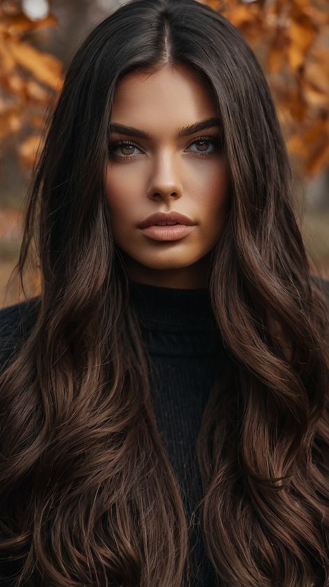 Fall hair color dark Dark Hair Fall, Glossy Hair Color, Hair Colors For Dark Hair, Fall Hair Colors Dark, Hair Colors Dark, Head Crown, Hair Maintenance Tips, Easy Morning, Glossy Hair